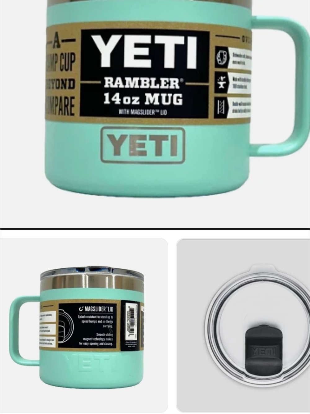 YETI Rambler 14oz Mug in Seafoam Mint